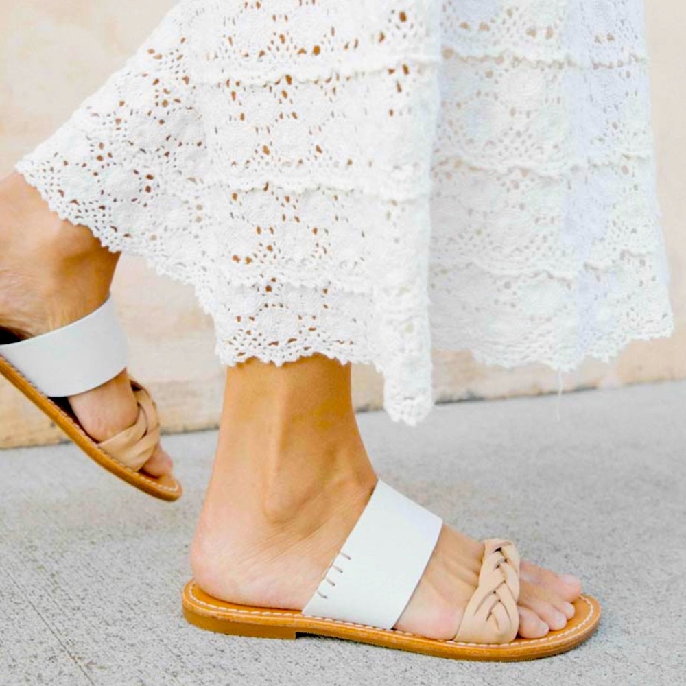 Soludos Braided Sandal Pink and White